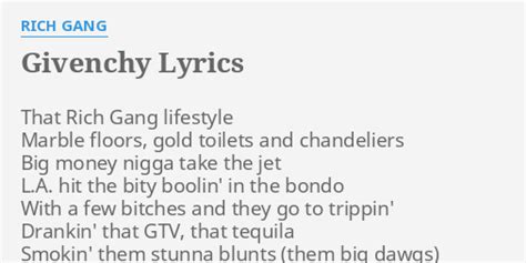 givenchy lyrics rich gang|rich gang Givenchy free.